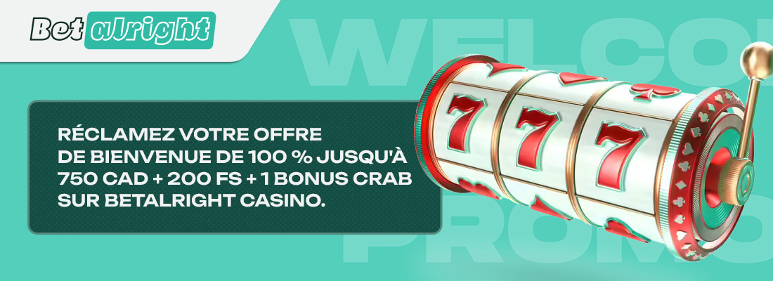 Le bonus bienvenue betalright casino canada