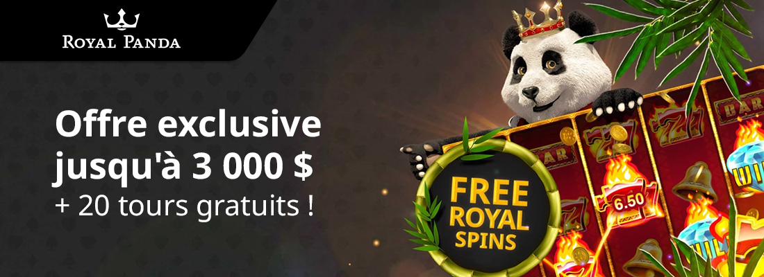 Le bonus bienvenue casino royal panda