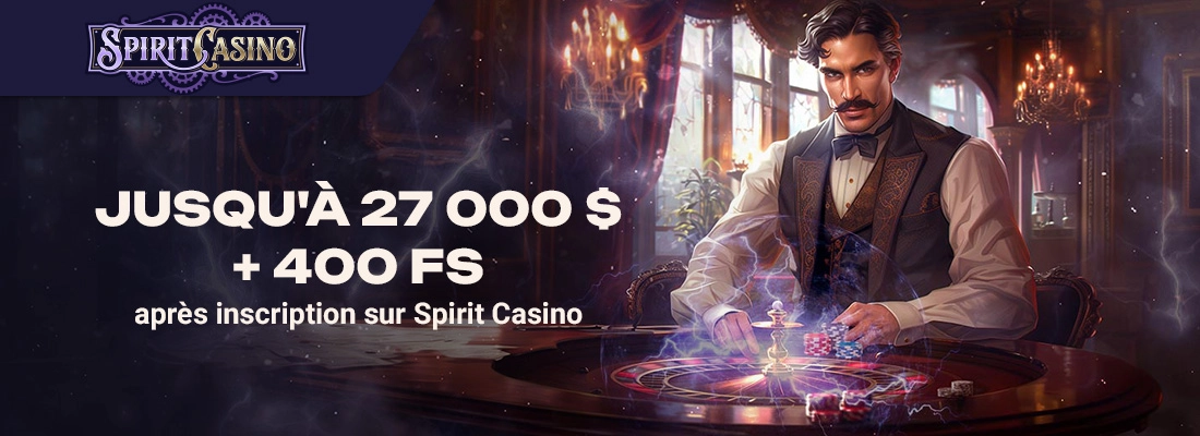 Le bonus de bienvenue spirit casino